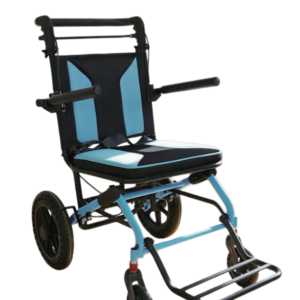 zk z029 lightweight foldable transport wheelchair with self standing design