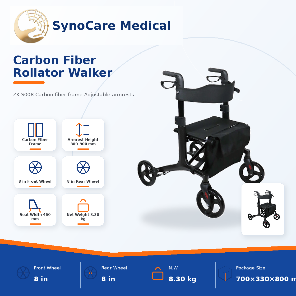zk s008 carbon fiber rollator walker with seat and adjustable handles zk s008 carbon fiber rollator walker with seat and adjustable handles