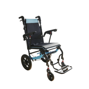 zk z028 foldable transport wheelchair with synchronized folding armrests