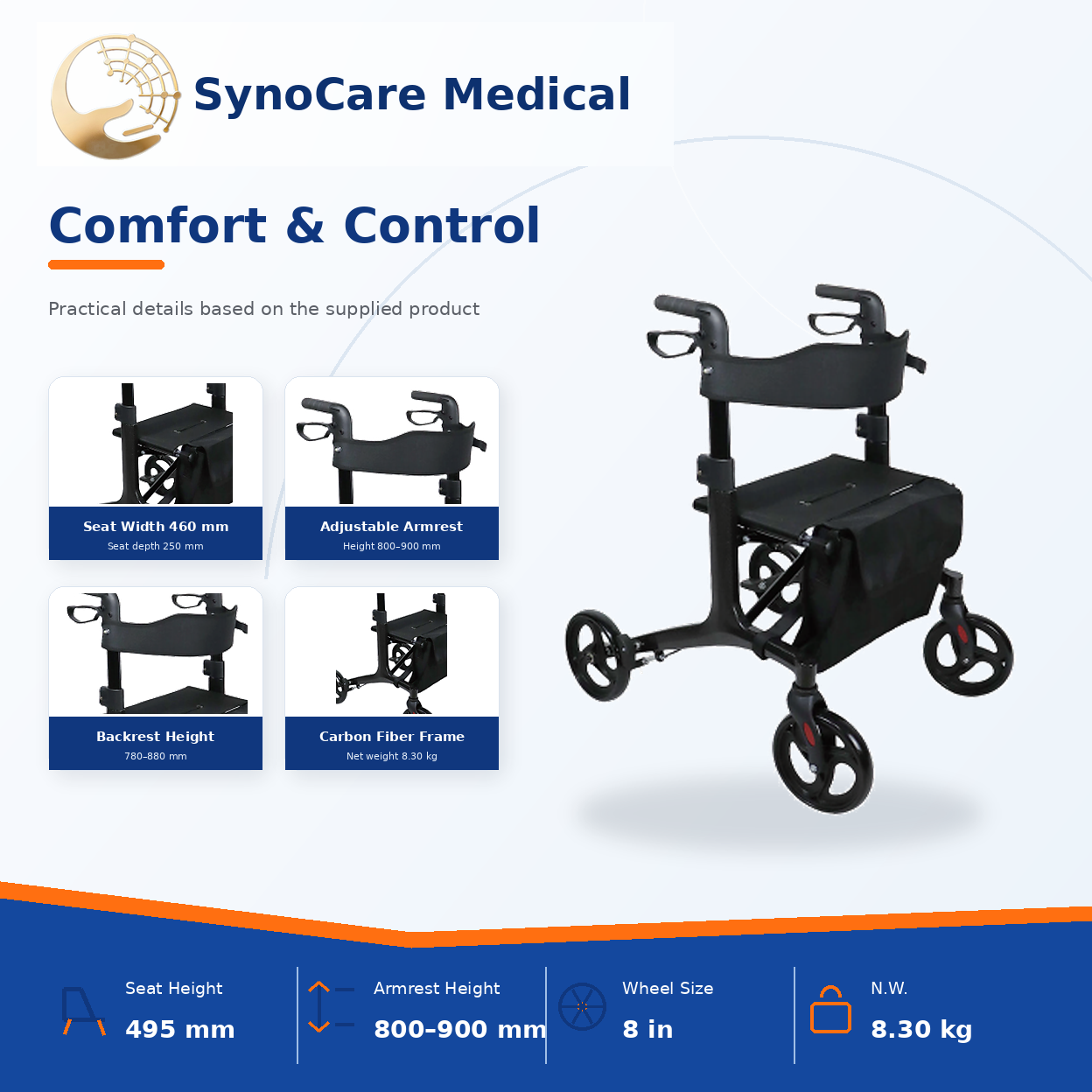 zk s008 carbon fiber rollator walker with seat and adjustable handles zk s008 carbon fiber rollator walker with seat and adjustable handles
