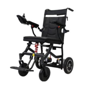 he707 folding electric wheelchair with shock absorbers and dual motor options